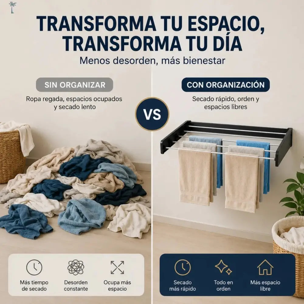 Tendedero Plegable de Pared — Ahorra Espacio en Casa