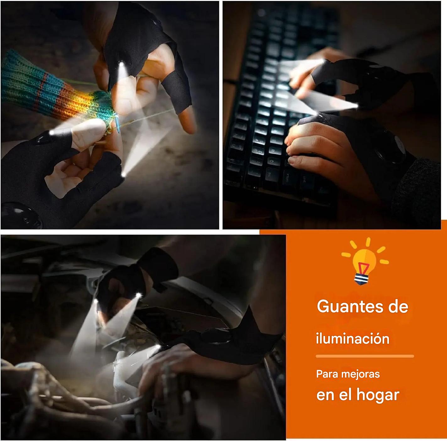 1 Par de Guantes con Linterna Led🔦- Iluminacion a Manos Libres