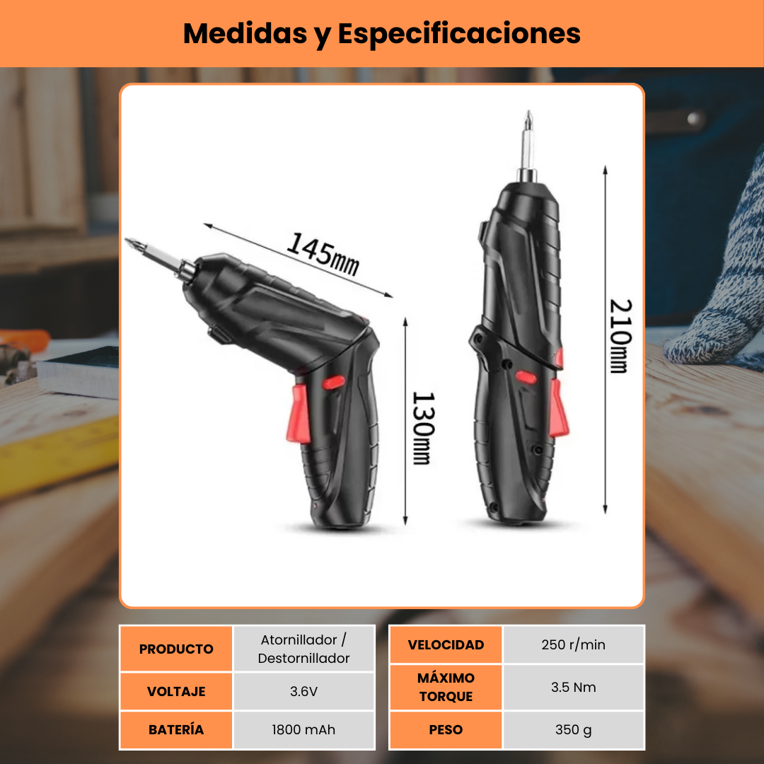 SmartStart Screwdriver™ Destornillador Electrico Inalambrico