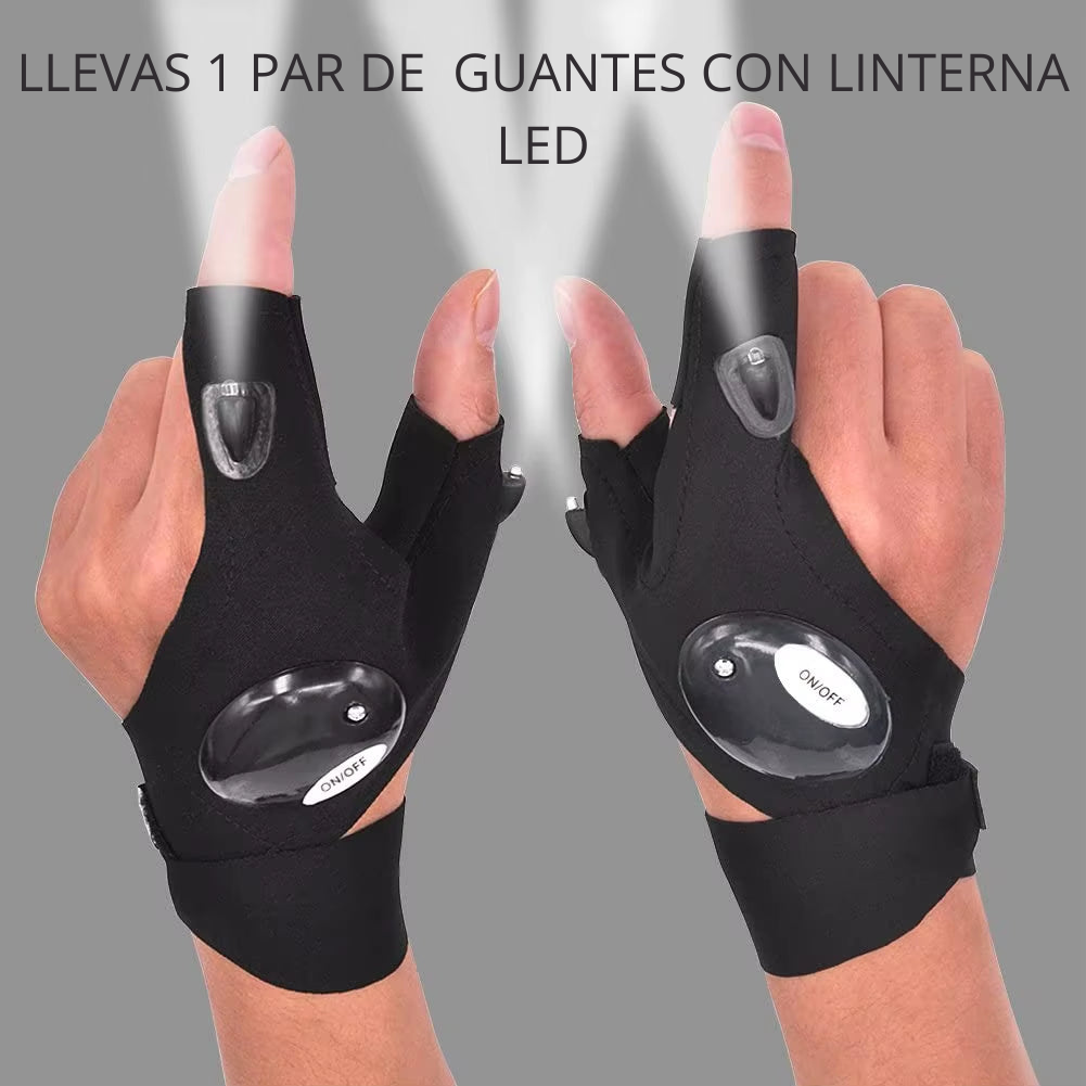 1 Par de Guantes con Linterna Led🔦- Iluminacion a Manos Libres