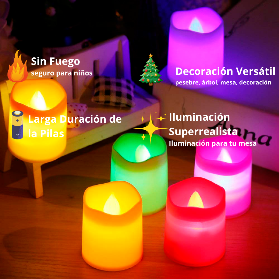 🕯️Juego de Velas Led Set x6🎄