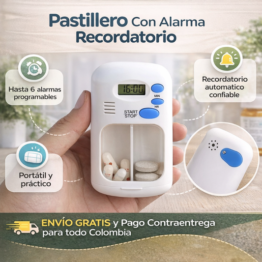 Pastillero Con Alarma Recordatorio