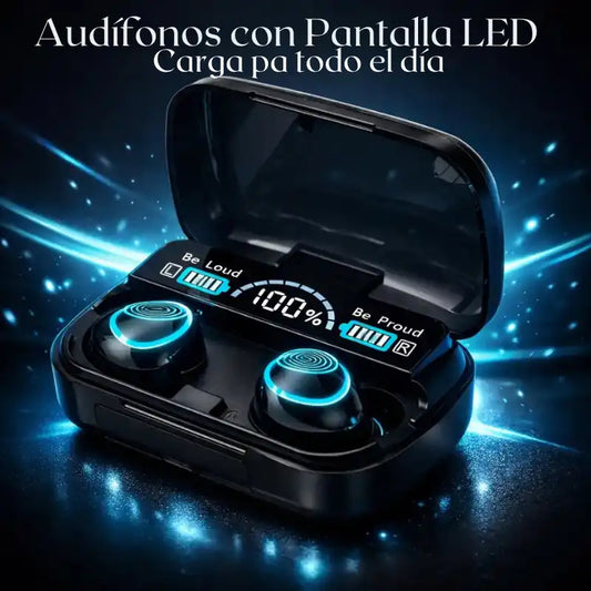Audífonos con Pantalla LED - Carga pa todo el día