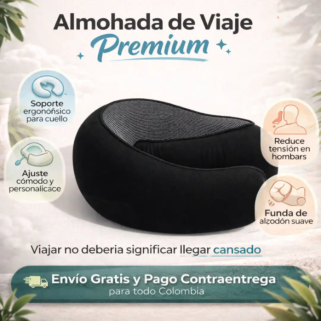 Almohada de Viaje Premium - Descansa de verdad mientras viajas