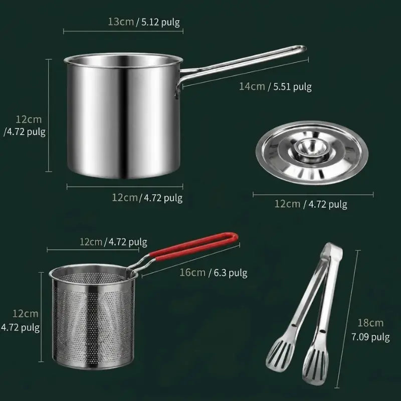 Freidora Compacta de Acero Inoxidable - Capacidad de 1,2 Litros
