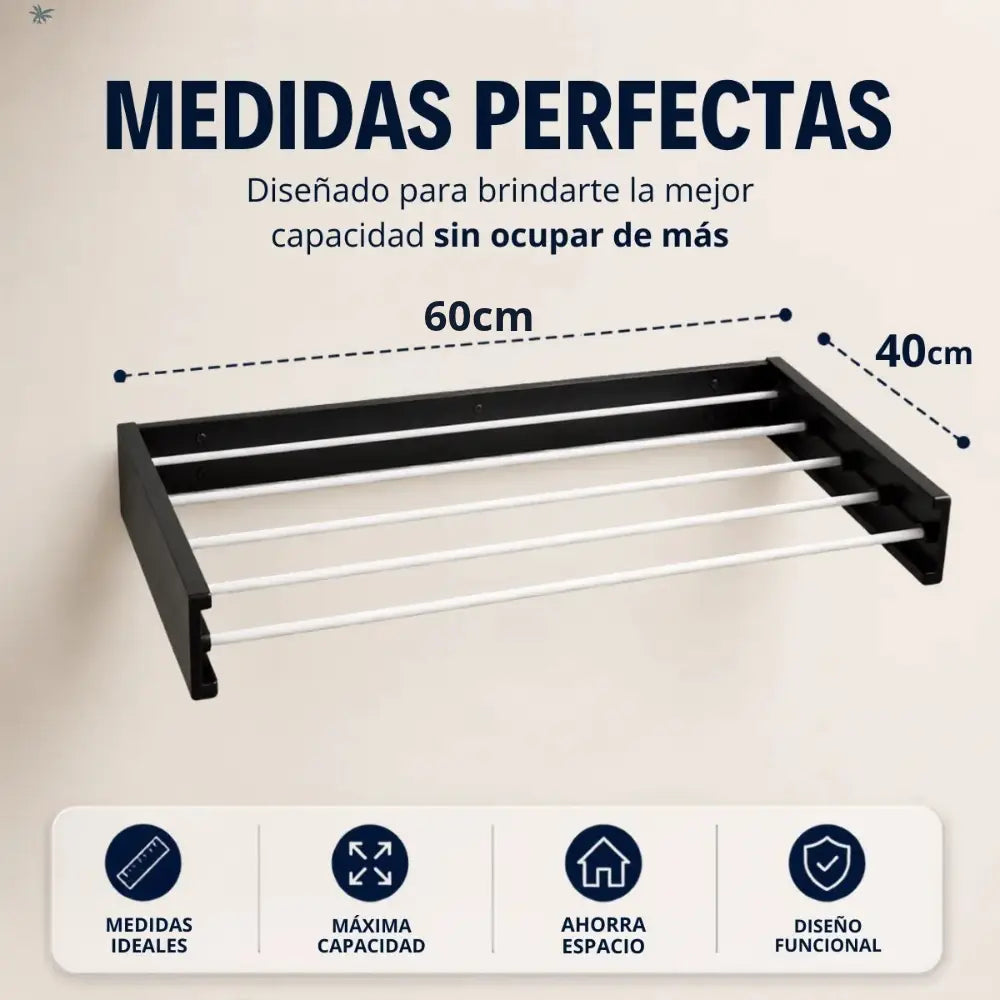 Tendedero Plegable de Pared — Ahorra Espacio en Casa