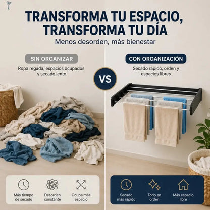 Tendedero Plegable de Pared — Ahorra Espacio en Casa