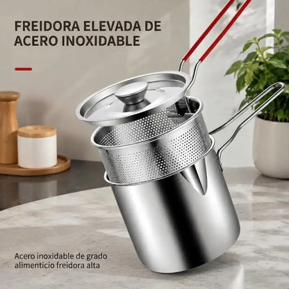 Freidora Compacta de Acero Inoxidable - Capacidad de 1,2 Litros