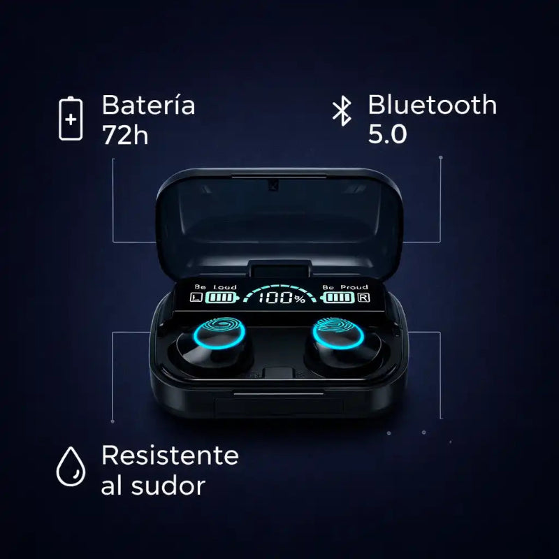Audífonos con Pantalla LED - Carga pa todo el día