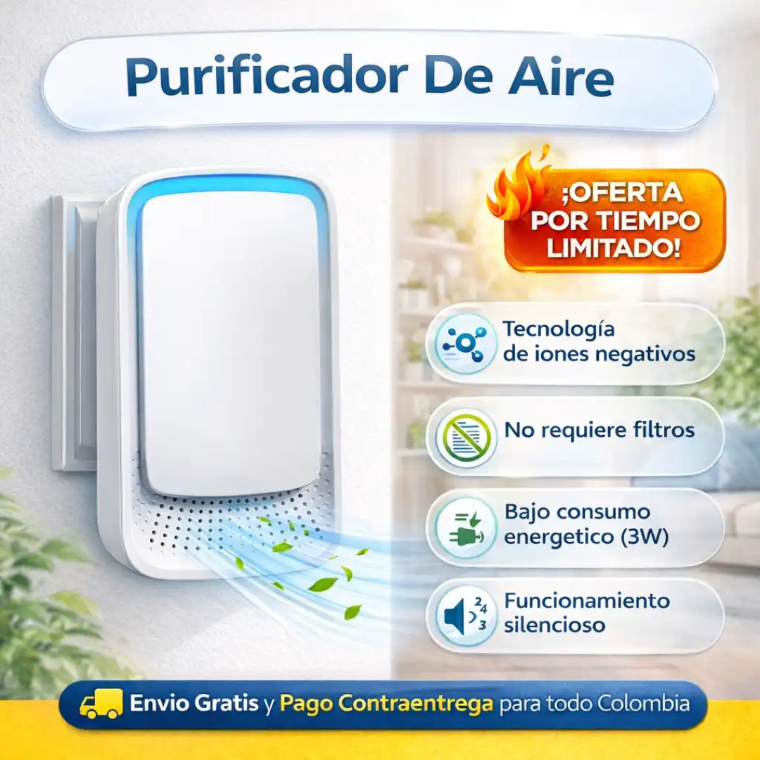 Purificador de Aire - Aire más fresco, sin filtros y sin ruido