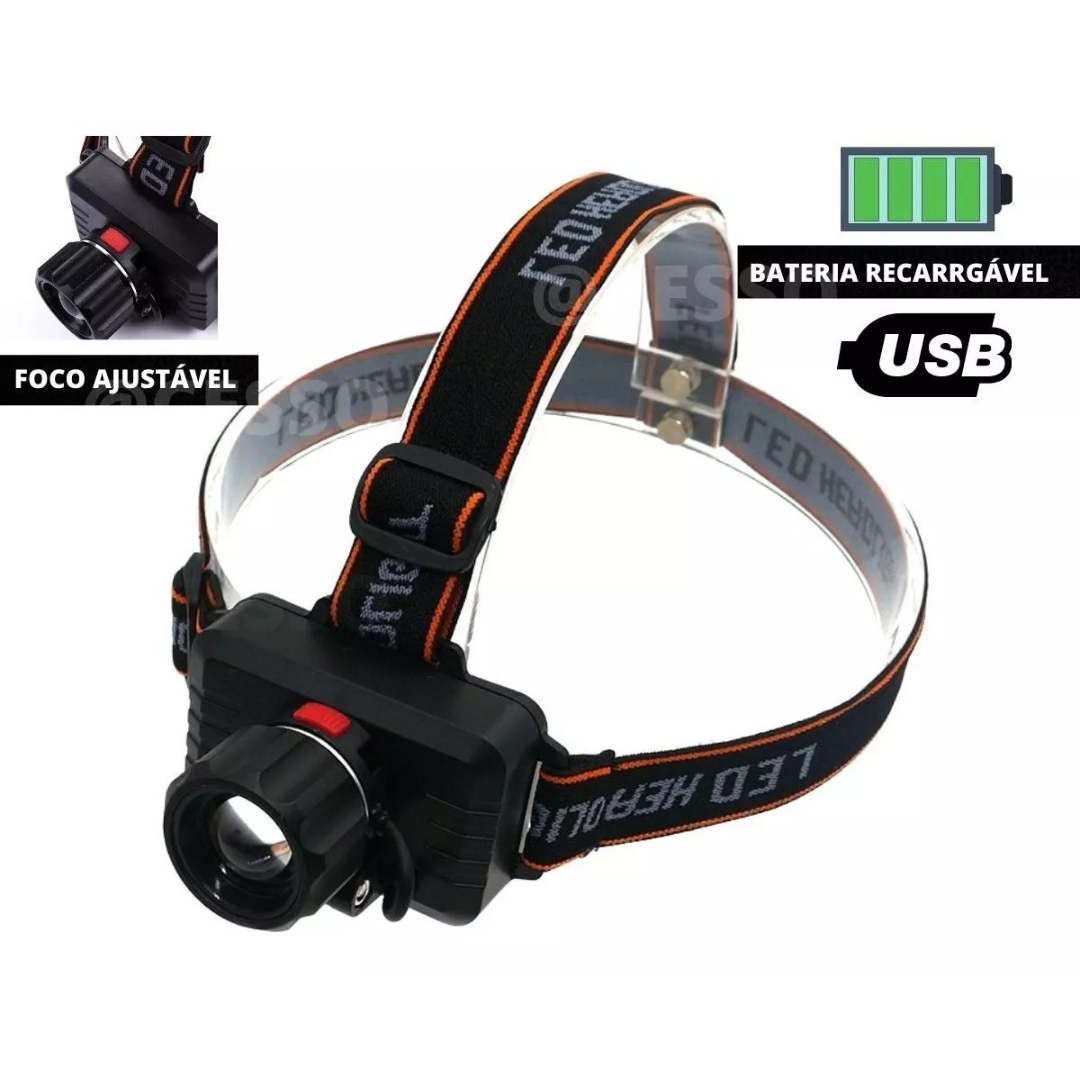 Linterna Deportiba Frontal Recargable