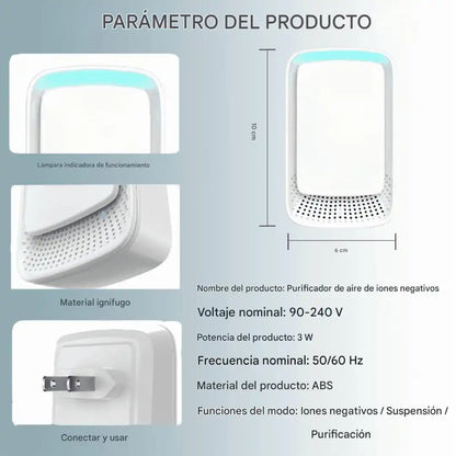 Purificador de Aire - Aire más fresco, sin filtros y sin ruido