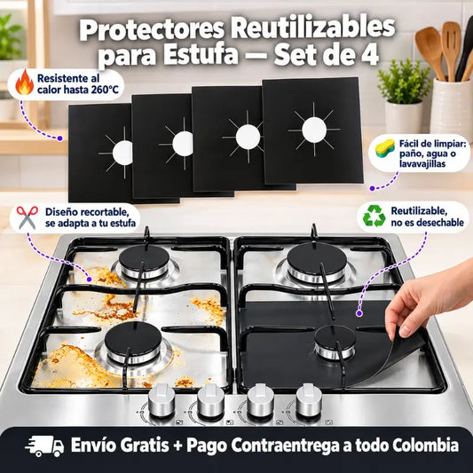 Protectores Reutilizables para Estufa — Set de 4