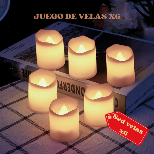 🕯️Juego de Velas Led Set x6🎄