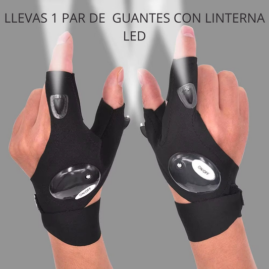 1 Par de Guantes con Linterna Led🔦- Iluminacion a Manos Libres