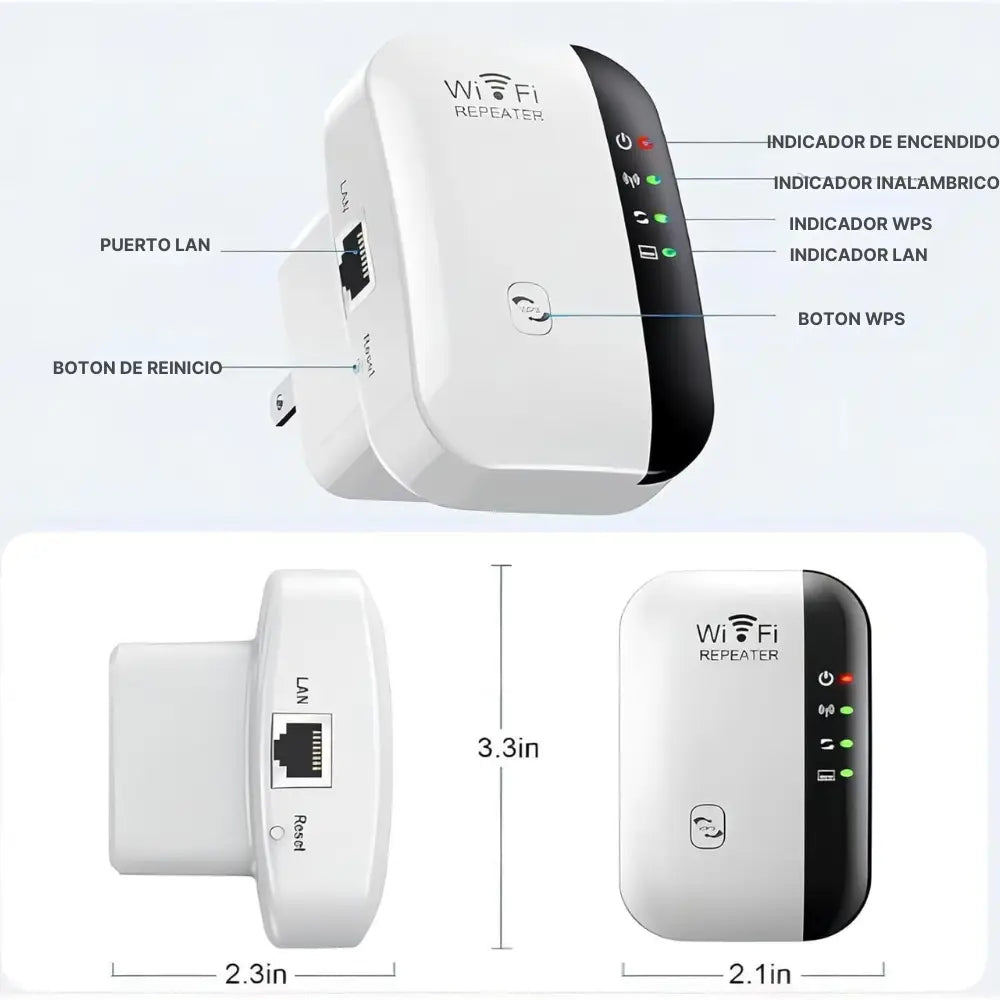 Extensor de Señal WiFi — Repetidor 300 Mbps