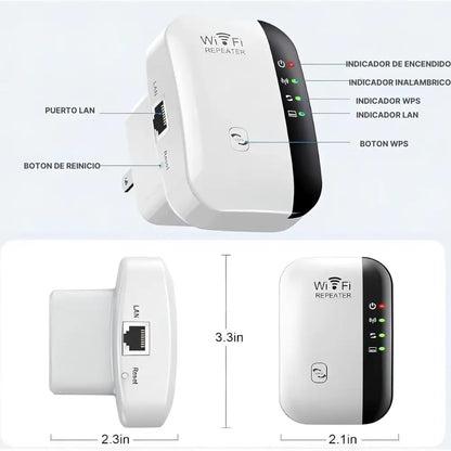 Extensor de Señal WiFi — Repetidor 300 Mbps